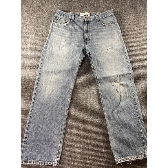 Other - Levi's 559 Relaxed Straight Jeans Mens 36x32 Distressed Light Wash Denim Y2K